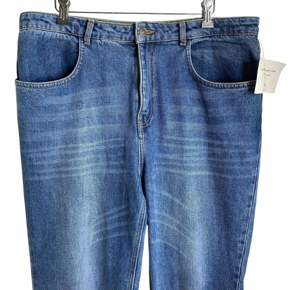 A.L.C. Jeans Abbott 11 High Rise Women's Relaxed Straight Leg Denim Blue Size 14 - Picture 3 of 13